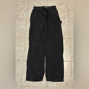 Cotton On Women's Black Straight Leg Carpenter Jeans